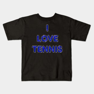 I Love Tennis - Blue Kids T-Shirt